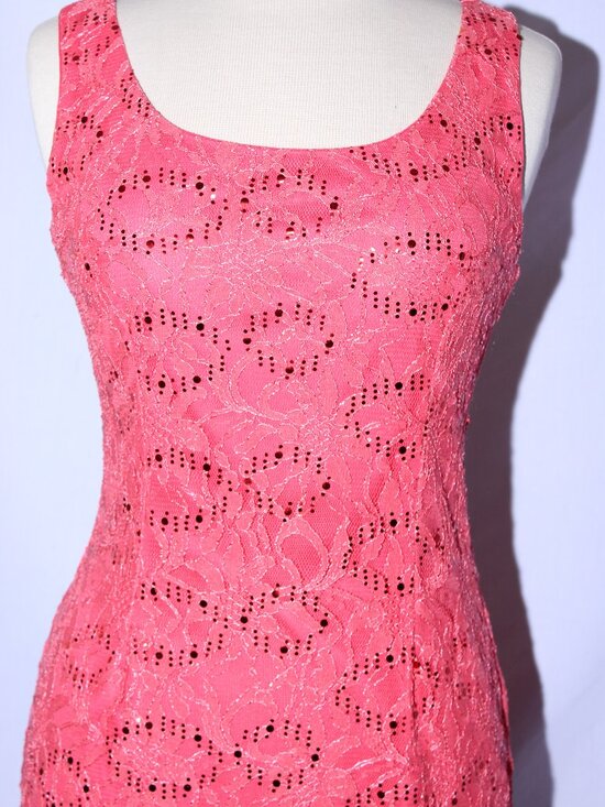 Celavie #2462 Short Lace Formal Mother's Dress With Jacket-Size M- CORAL-NEW - Picture 7 of 7